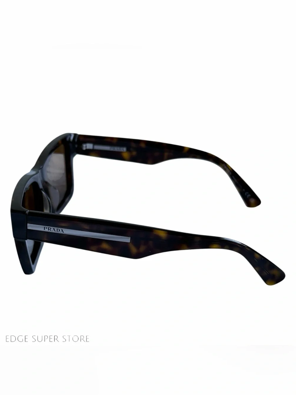 Prada Tortoise Rectangular Sunglasses Brown Lenses Italy w/ Case Unisex EUC
